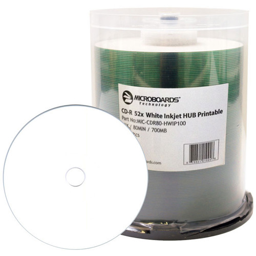 Microboards 52x CD-R White Inkjet Hub-Printable