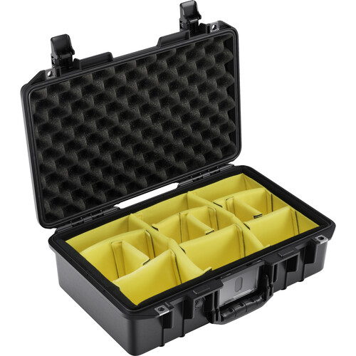 Pelican Air 1485 Valigetta Rigida Con Schiuma Pick N Pluck, Nero, Dimensioni Bagaglio A Mano, Ruote E Maniglia Telescopica