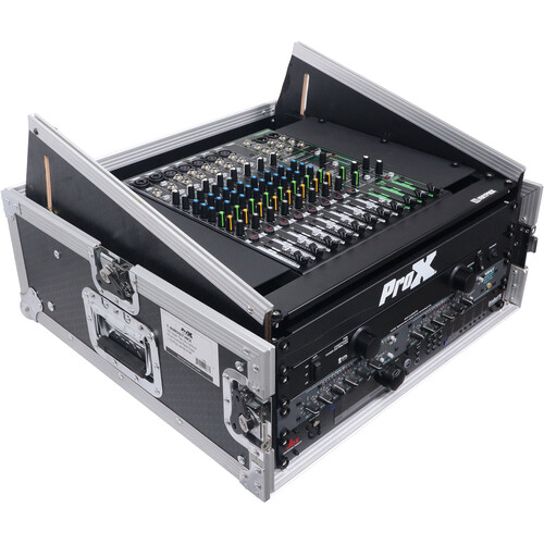 Vertical Ru Rack ProX T-4MRSS 4 RU Rack x 10 RU Top Mixer DJ Combo Flight T-4MRSS