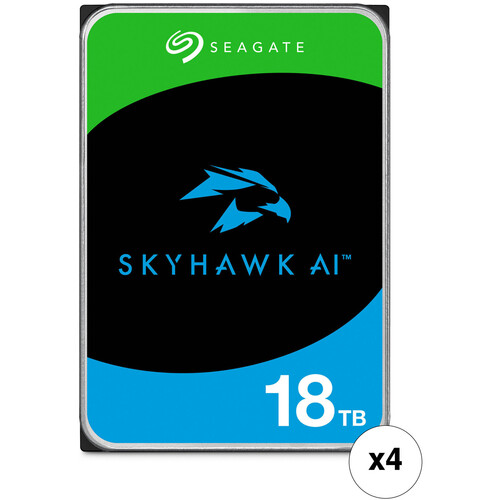 Seagate 18TB SkyHawk AI 7200 rpm SATA III 3.5" Internal Surveillance HDD (4-Pack)
