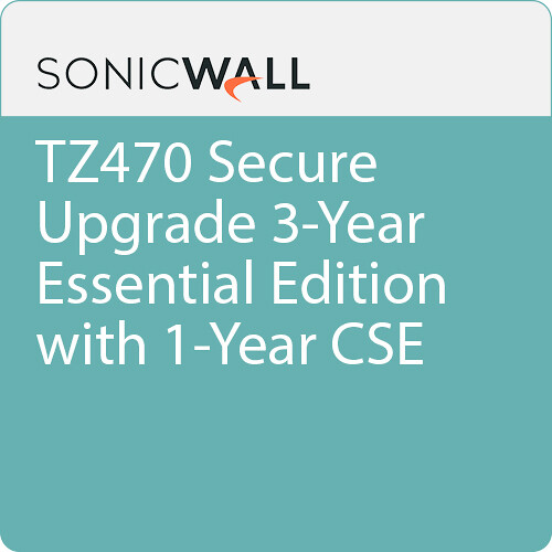 SonicWALL TZ470 Secure Upgrade 3-Year Essential Edition with 1-Year CSE