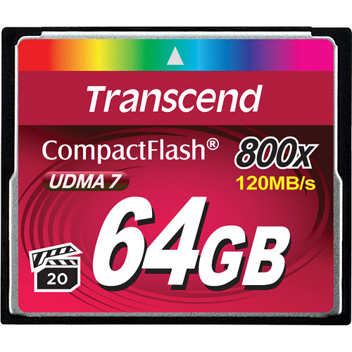 Transcend 64GB 800x CompactFlash Memory Card UDMA TS64GCF800 B&H