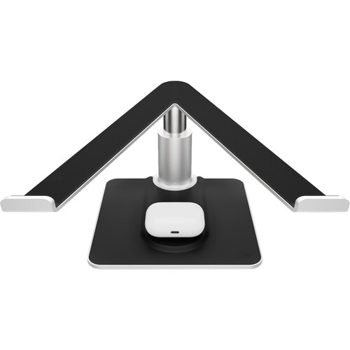 Twelve South HiRise Pro verstelbare monitorstandaard met opslag - verstelbare monitorverhoger, desktop-computerschermstandaard voor externe monitoren, iMac, pc, Dell, LG, bureauorganizer, zilver