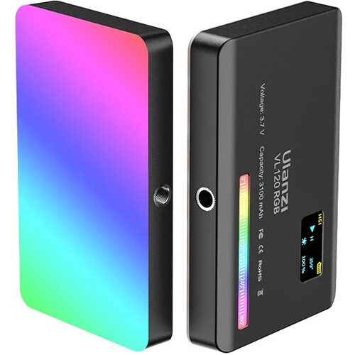 ULANZI VL120 RGB - Pannello LED Portatile 120 LED Con RGB, Temperatura Colore 2500-9000K, 20 Effetti Luce, Batteria 3100mAh, Per Fotografia E Video