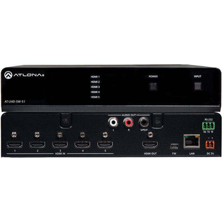 Atlona AT UHD SW 51 4K UHD 5 Input HDMI Switcher AT UHD SW 51