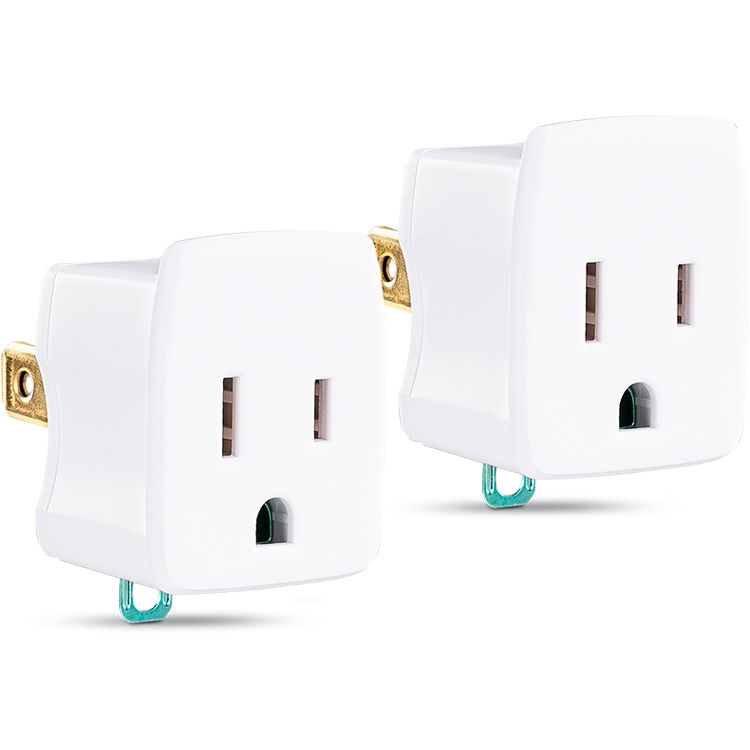CyberPower GT1W2PK Ground Plug Adapter (White, 2-Pack) GT1W2PK
