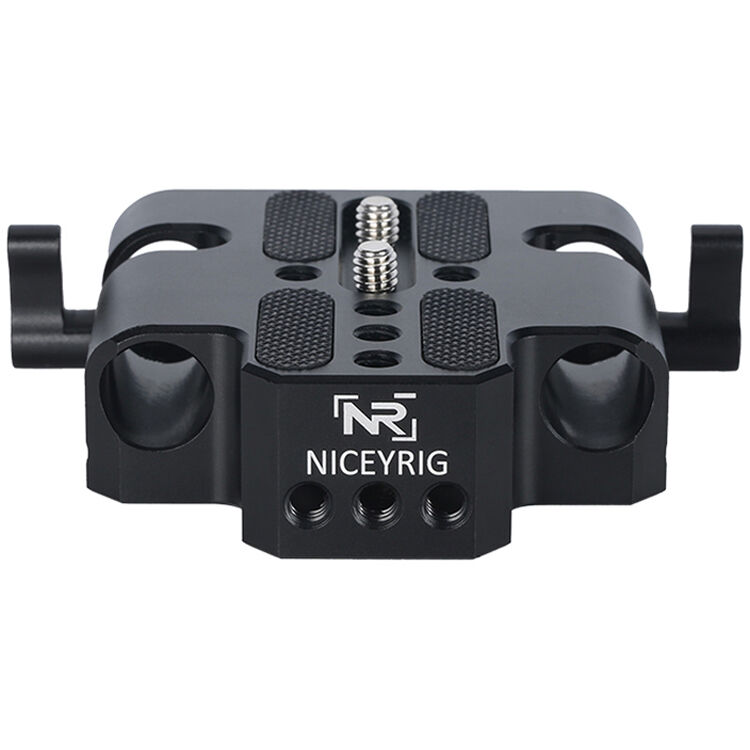 NICEYRIG Multifunctional Camera Base Plate with 15mm Rod Rail Clamp for DSLR Rig Support System