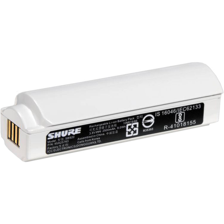 Shure SB920 Rechargeable Lithium-Ion Battery SB920 B&amp;H Photo
