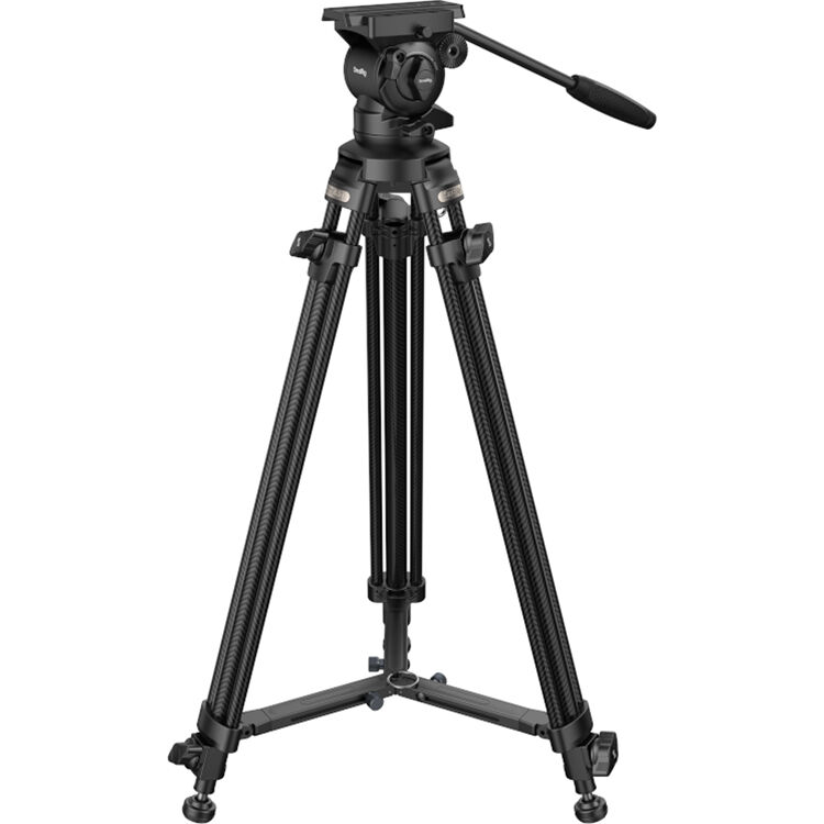 SmallRig 4685 64" Carbon Fiber Video Tripod With Fluid Head - Max Load 13.2lb (Open Box)