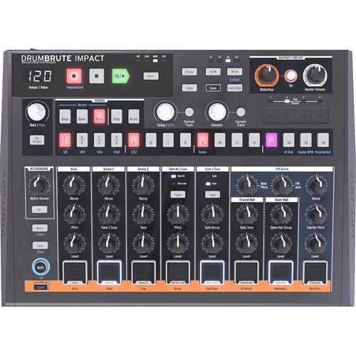 Compare Korg DRUMLOGUE vs Arturia DRUMBRUTE vs Roland TR-08 vs
