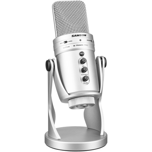  SAMSON G-Track Pro USB Microphone with Built-In Audio Interface (Silver)